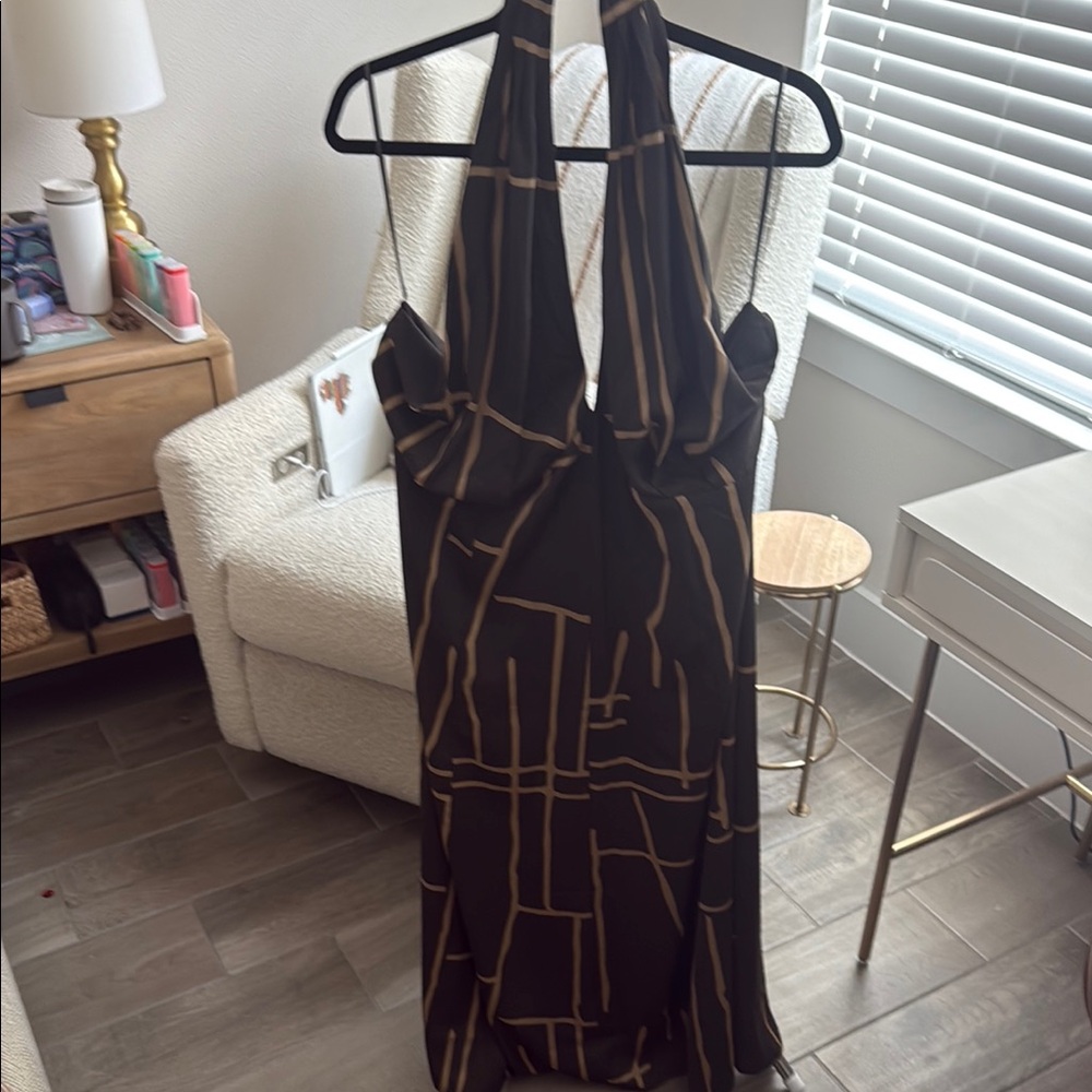 Banana Republic halter dress Green and Tan  Dress